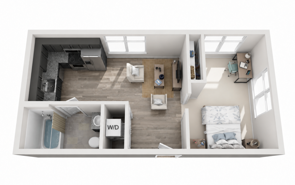 1 bedroom floorplan in Columbus Ohio