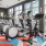 a gym with exercise equipment